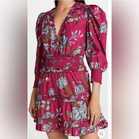 Love the Label Wanda Print Smocked Waist Short Dress, Tuckernuck, Anthro, Small - Picture 2 of 9